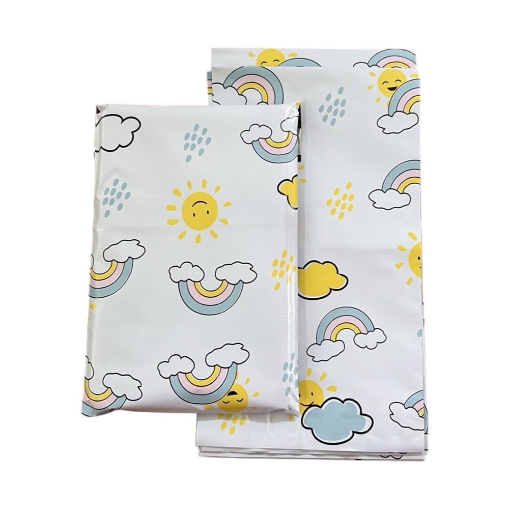 🟢 Set of 10 6 x 9 Cute Cloud and Rainbow polymailers